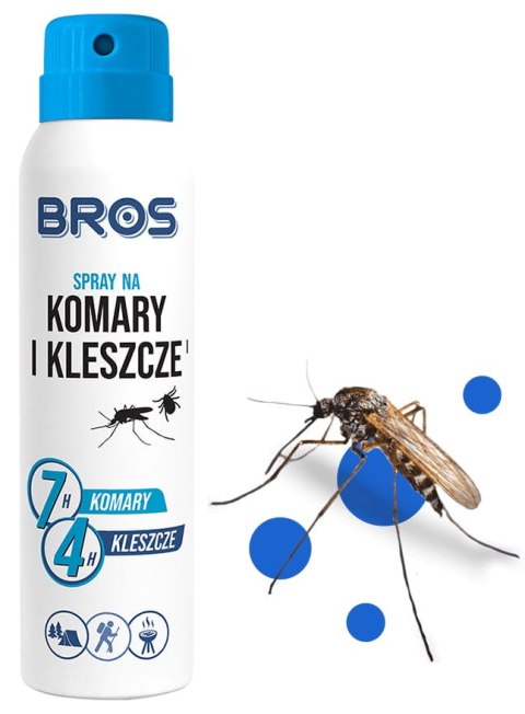 BROS - SPRAY NA KOMARY I KLESZCZE 90ML - 4 SZT. BROS - SPRAY NA KOMARY I KLESZCZE 90ML - 4 SZT.