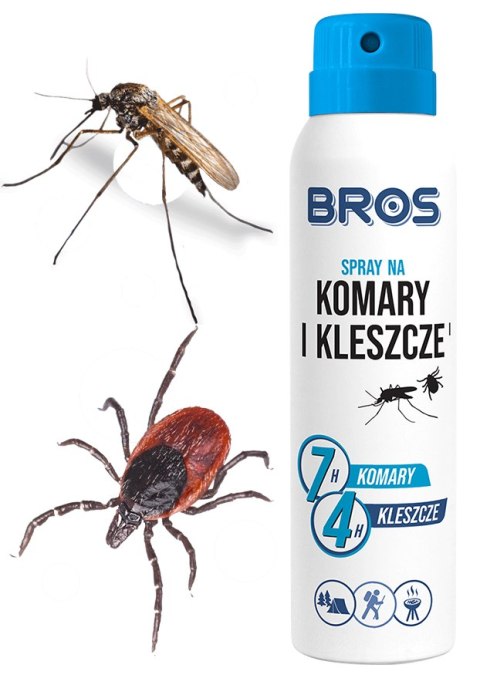 BROS - SPRAY NA KOMARY I KLESZCZE 90ML - 4 SZT. BROS - SPRAY NA KOMARY I KLESZCZE 90ML - 4 SZT.