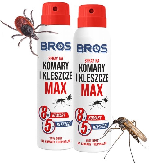 BROS - SPRAY NA KOMARY I KLESZCZE MAX 90ML - 2 SZT. BROS - SPRAY NA KOMARY I KLESZCZE MAX 90ML - 2 SZT.