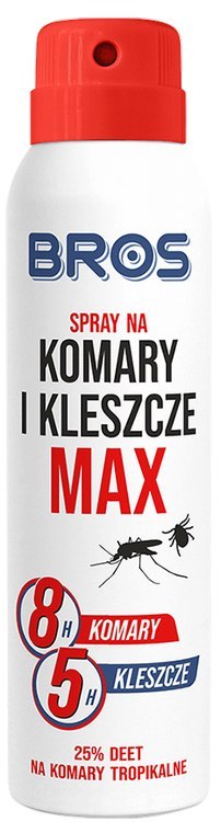 BROS - SPRAY NA KOMARY I KLESZCZE MAX 90ML - 2 SZT. BROS - SPRAY NA KOMARY I KLESZCZE MAX 90ML - 2 SZT.