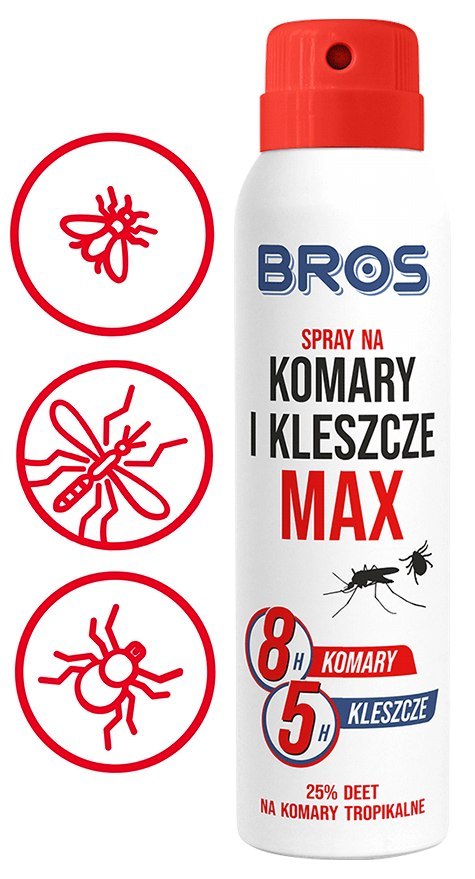 BROS - SPRAY NA KOMARY I KLESZCZE MAX 90ML - 2 SZT. BROS - SPRAY NA KOMARY I KLESZCZE MAX 90ML - 2 SZT.