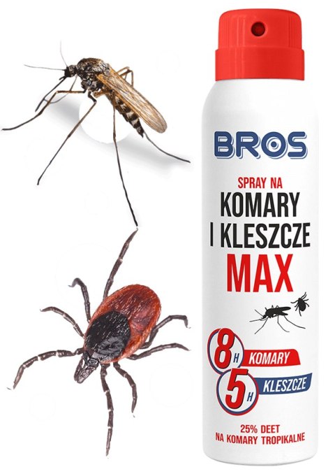 BROS - SPRAY NA KOMARY I KLESZCZE MAX 90ML - 2 SZT. BROS - SPRAY NA KOMARY I KLESZCZE MAX 90ML - 2 SZT.