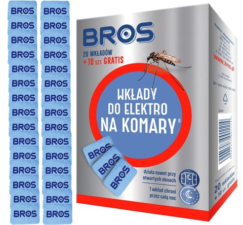 BROS - WKŁADY DO ELEKTRO NA KOMARY 20SZT + 10 WKŁADÓW GRATIS BROS - WKŁADY DO ELEKTRO NA KOMARY 20SZT + 10 WKŁADÓW GRATIS