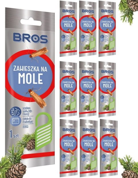 BROS - ZAWIESZKA NA MOLE CEDROWA - 10 SZT. BROS - ZAWIESZKA NA MOLE CEDROWA - 10 SZT.