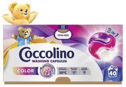 COCCOLINO COLOR KAPSUŁKI 3W1 DO PRANIA KOLOROWYCH TKANIN 40 PRAń