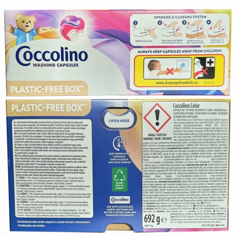 COCCOLINO COLOR KAPSUŁKI 3W1 DO PRANIA KOLOROWYCH TKANIN 40 PRAń COCCOLINO COLOR KAPSUŁKI 3W1 DO PRANIA KOLOROWYCH TKANIN 40 PRAń