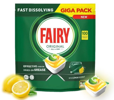 FAIRY KAPSUŁKI DO ZMYWARKI ALL IN ONE LEMON 100 SZT. FAIRY KAPSUŁKI DO ZMYWARKI ALL IN ONE LEMON 100 SZT.