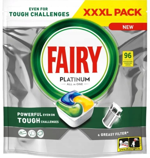FAIRY KAPSUŁKI DO ZMYWARKI PLATINUM ALL IN ONE LEMON 96 SZT. FAIRY KAPSUŁKI DO ZMYWARKI PLATINUM ALL IN ONE LEMON 96 SZT.