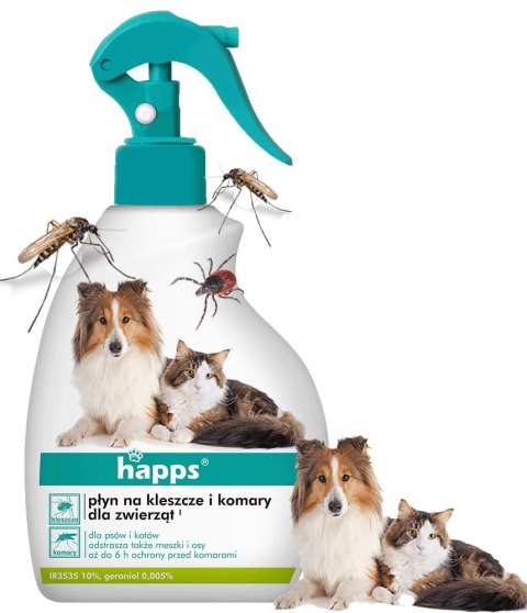 HAPPS - PŁYN NA KLESZCZE I KOMARY DLA ZWIERZĄT 200ML HAPPS - PŁYN NA KLESZCZE I KOMARY DLA ZWIERZĄT 200ML