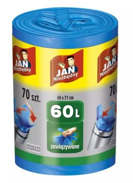 JAN NIEZBĘDNY WORKI HD EASY-PACK NIEBIESKIE 60L 70SZT.