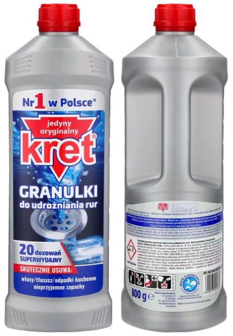 KRET GRANULKI DO UDROŻNIANIA RUR 800G KRET GRANULKI DO UDROŻNIANIA RUR 800G