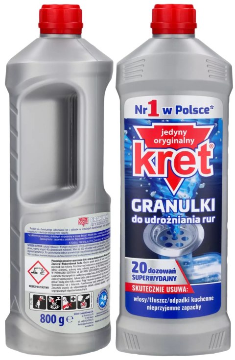 KRET GRANULKI DO UDROŻNIANIA RUR 800G KRET GRANULKI DO UDROŻNIANIA RUR 800G