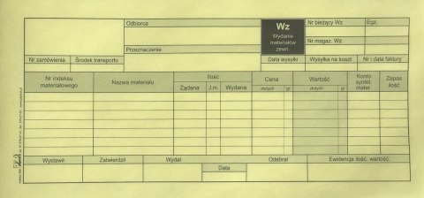 WZ - WYDANIE NA ZEWNĄTRZ 1/3 A4 - PAPIRUS WZ - WYDANIE NA ZEWNĄTRZ 1/3 A4 - PAPIRUS