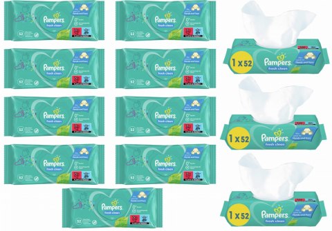 PAMPERS CHUSTECZKI NAWILŻANE FRESH CLEAN 52 SZT. - 12 OP. PAMPERS CHUSTECZKI NAWILŻANE FRESH CLEAN 52 SZT. - 12 OP.