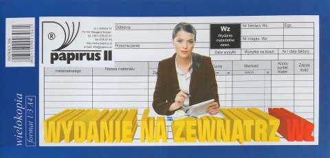 WZ - WYDANIE NA ZEWNĄTRZ 1/3 A4 - PAPIRUS - 10 SZT.