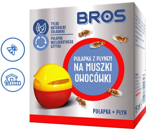 ZESTAW BROS - PUŁAPKA Z PŁYNEM NA MUSZKI OWOCÓWKI + PŁYN DO PUŁAPKI NA MUSZKI OWOCÓWKI 15ML ZESTAW BROS - PUŁAPKA Z PŁYNEM NA MUSZKI OWOCÓWKI + PŁYN DO PUŁAPKI NA MUSZKI OWOCÓWKI 15ML