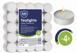AURA PODGRZEWACZE TEALIGHTS DEKO PREMIUM 4H 100 SZT. PF10-100S