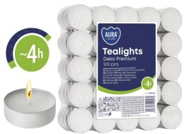 AURA PODGRZEWACZE TEALIGHTS DEKO PREMIUM 4H 100 SZT. PF10-100S