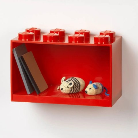 LEGO - PÓŁKA W KSZTAŁCIE KLOCKA Z OŚMIOMA WYPUSTKAMI - CZERWONA LEGO - PÓŁKA W KSZTAŁCIE KLOCKA Z OŚMIOMA WYPUSTKAMI - CZERWONA