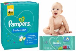 PAMPERS CHUSTECZKI NAWILŻANE FRESH CLEAN 4 x 80 SZT.