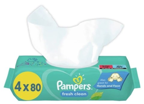 PAMPERS CHUSTECZKI NAWILŻANE FRESH CLEAN 4 x 80 SZT. PAMPERS CHUSTECZKI NAWILŻANE FRESH CLEAN 4 x 80 SZT.