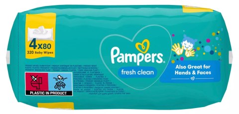 PAMPERS CHUSTECZKI NAWILŻANE FRESH CLEAN 4 x 80 SZT. PAMPERS CHUSTECZKI NAWILŻANE FRESH CLEAN 4 x 80 SZT.