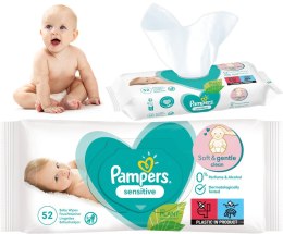 PAMPERS CHUSTECZKI NAWILŻANE SENSITIvE 52 SZT. - 1 OP.