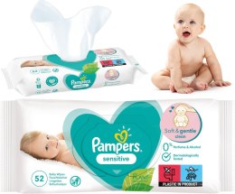 PAMPERS CHUSTECZKI NAWILŻANE SENSITIvE 52 SZT. - 1 OP.