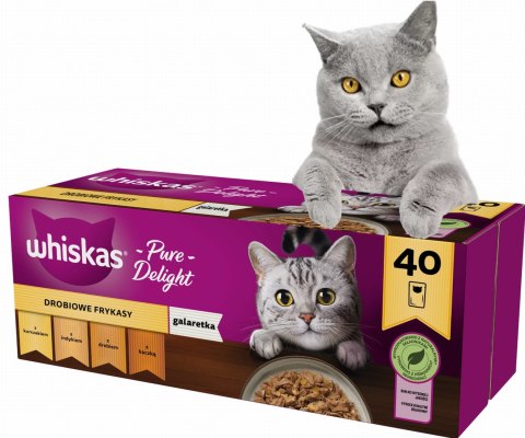 WHISKAS PURE DELIGHT DROBIOWE FRYKASY KARMA W GALARETCE 40x85G WHISKAS PURE DELIGHT DROBIOWE FRYKASY KARMA W GALARETCE 40x85G