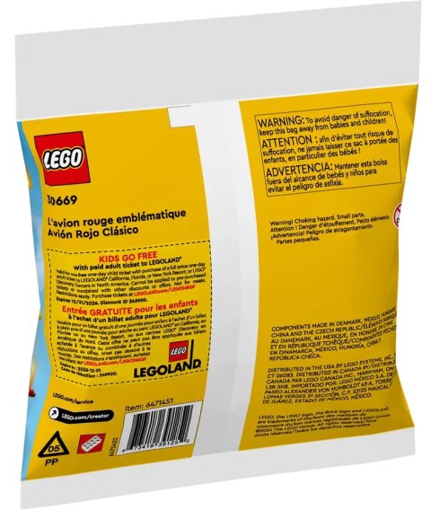 30669 - LEGO CREATOR - KULTOWY CZERWONY SAMOLOT 30669 - LEGO CREATOR - KULTOWY CZERWONY SAMOLOT