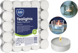 AURA PODGRZEWACZE TEALIGHTS DEKO PREMIUM 4H 50 SZT. PF10-50S