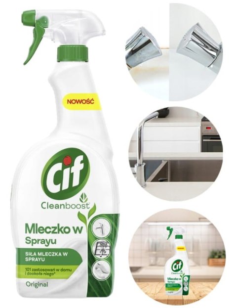 CIF CLEANBOOST MLECZKO W SPRAYU DO CZYSZCZENIA 750ML CIF CLEANBOOST MLECZKO W SPRAYU DO CZYSZCZENIA 750ML