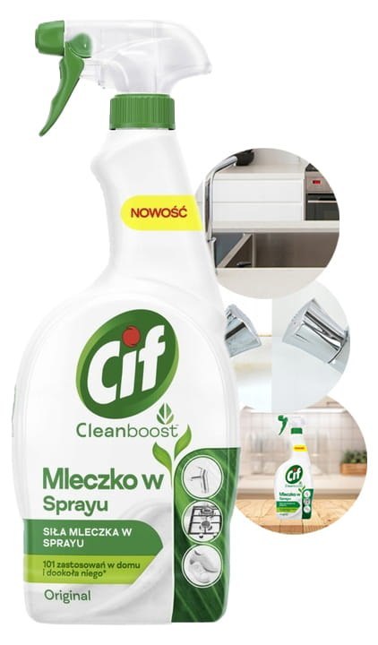 CIF CLEANBOOST MLECZKO W SPRAYU DO CZYSZCZENIA 750ML CIF CLEANBOOST MLECZKO W SPRAYU DO CZYSZCZENIA 750ML