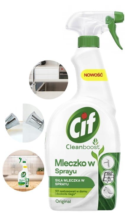 CIF CLEANBOOST MLECZKO W SPRAYU DO CZYSZCZENIA 750ML CIF CLEANBOOST MLECZKO W SPRAYU DO CZYSZCZENIA 750ML