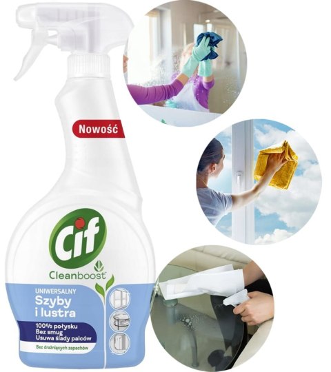 CIF CLEANBOOST UNIWERSALNY PŁYN DO SZYB I LUSTER 500ML CIF CLEANBOOST UNIWERSALNY PŁYN DO SZYB I LUSTER 500ML