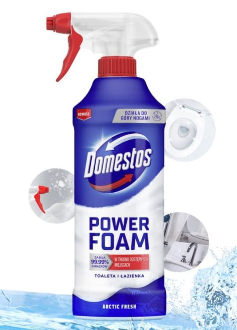 DOMESTOS POWER FOAM PIANA DO MYCIA TOALETY I ŁAZIENKI ARCTIC FRESH 435ML DOMESTOS POWER FOAM PIANA DO MYCIA TOALETY I ŁAZIENKI ARCTIC FRESH 435ML