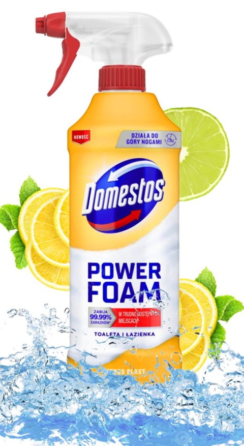 DOMESTOS POWER FOAM PIANA DO MYCIA TOALETY I ŁAZIENKI CITRUS BLAST 435ML DOMESTOS POWER FOAM PIANA DO MYCIA TOALETY I ŁAZIENKI CITRUS BLAST 435ML