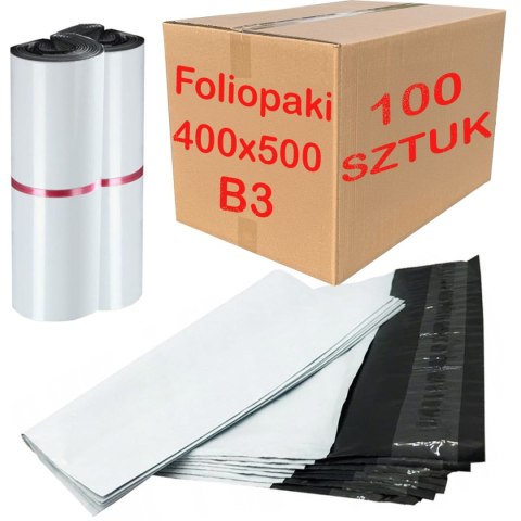 FOLIOPAKI KURIERSKIE BIAŁE B3 400x500MM - 100 SZT.