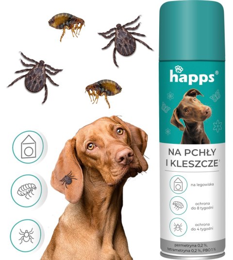 HAPPS - NA PCHŁY I KLESZCZE 250ML HAPPS - NA PCHŁY I KLESZCZE 250ML