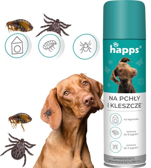 HAPPS - NA PCHŁY I KLESZCZE 250ML HAPPS - NA PCHŁY I KLESZCZE 250ML