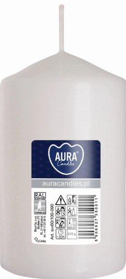 AURA ŚWIECA WALEC BIAŁA 30H SW60/100-090