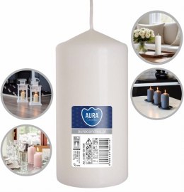 AURA ŚWIECA WALEC BIAŁA 38H SW60/120-090