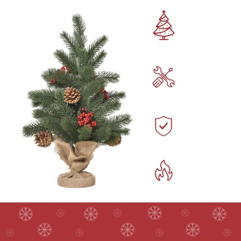 CHOINKA SZTUCZNA MINI Z OZDOBAMI 55 GAŁĘZI 50 CM PAKO 830-386