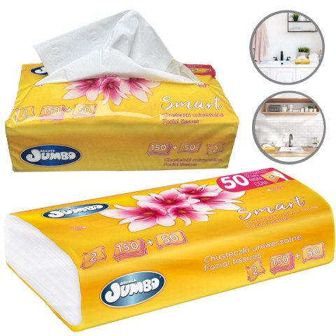 CHUSTECZKI UNIWERSALNE 200 SZT. SŁONIK JUMBO SMART FOLIA 2W - 25 OP. CHUSTECZKI UNIWERSALNE 200 SZT. SŁONIK JUMBO SMART FOLIA 2W - 25 OP.