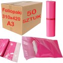 FOLIOPAKI KURIERSKIE RÓŻOWE A3 310x420MM - 50 SZT.