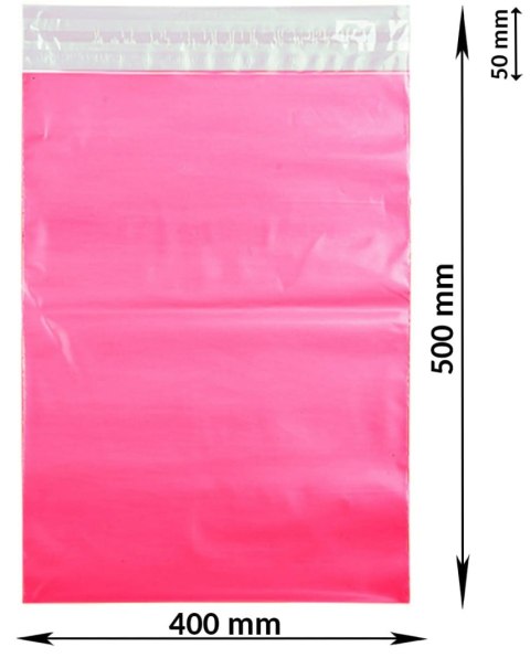 FOLIOPAKI KURIERSKIE RÓŻOWE B3 400x500MM - 100 SZT.