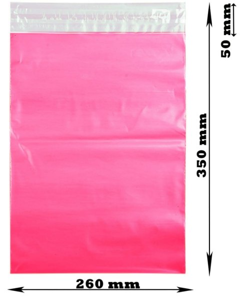 FOLIOPAKI KURIERSKIE RÓŻOWE B4 260x350MM - 100 SZT.