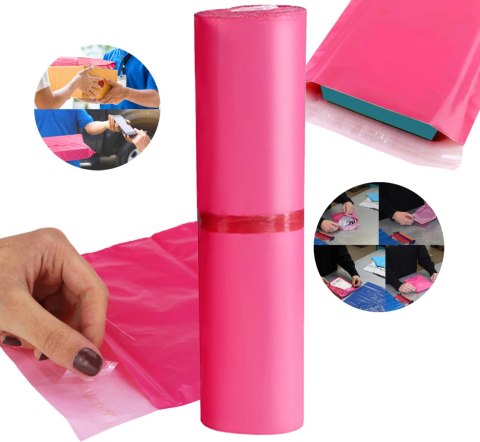 FOLIOPAKI KURIERSKIE RÓŻOWE B4 260x350MM - 1000 SZT.