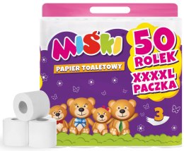 PAPIER TOALETOWY 50R MIŚKI 3W - 200 ROLEK