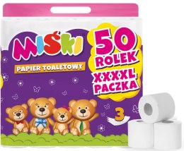PAPIER TOALETOWY 50R MIŚKI 3W - 50 ROLEK
